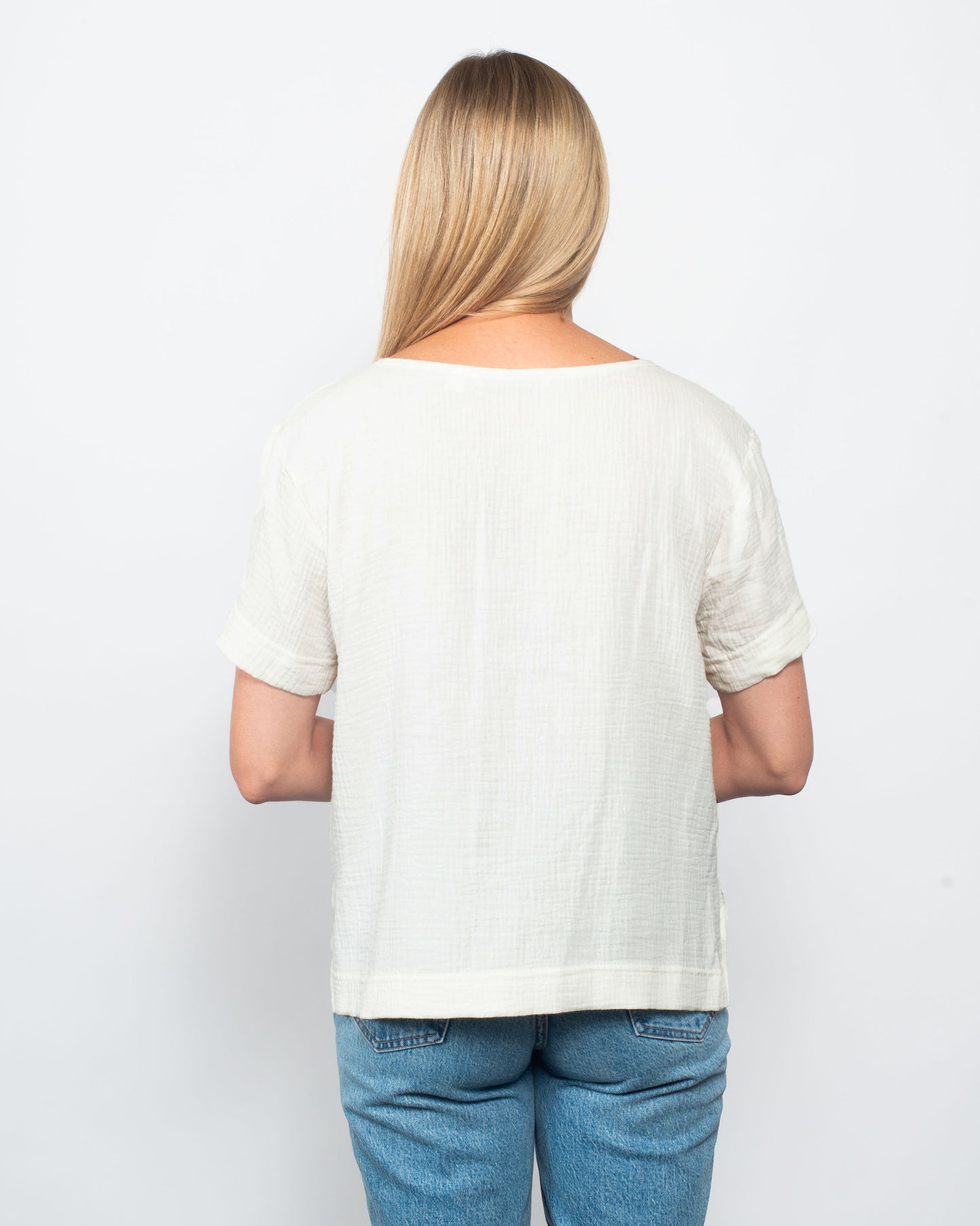 Organic Cotton Gauze Seamed Top