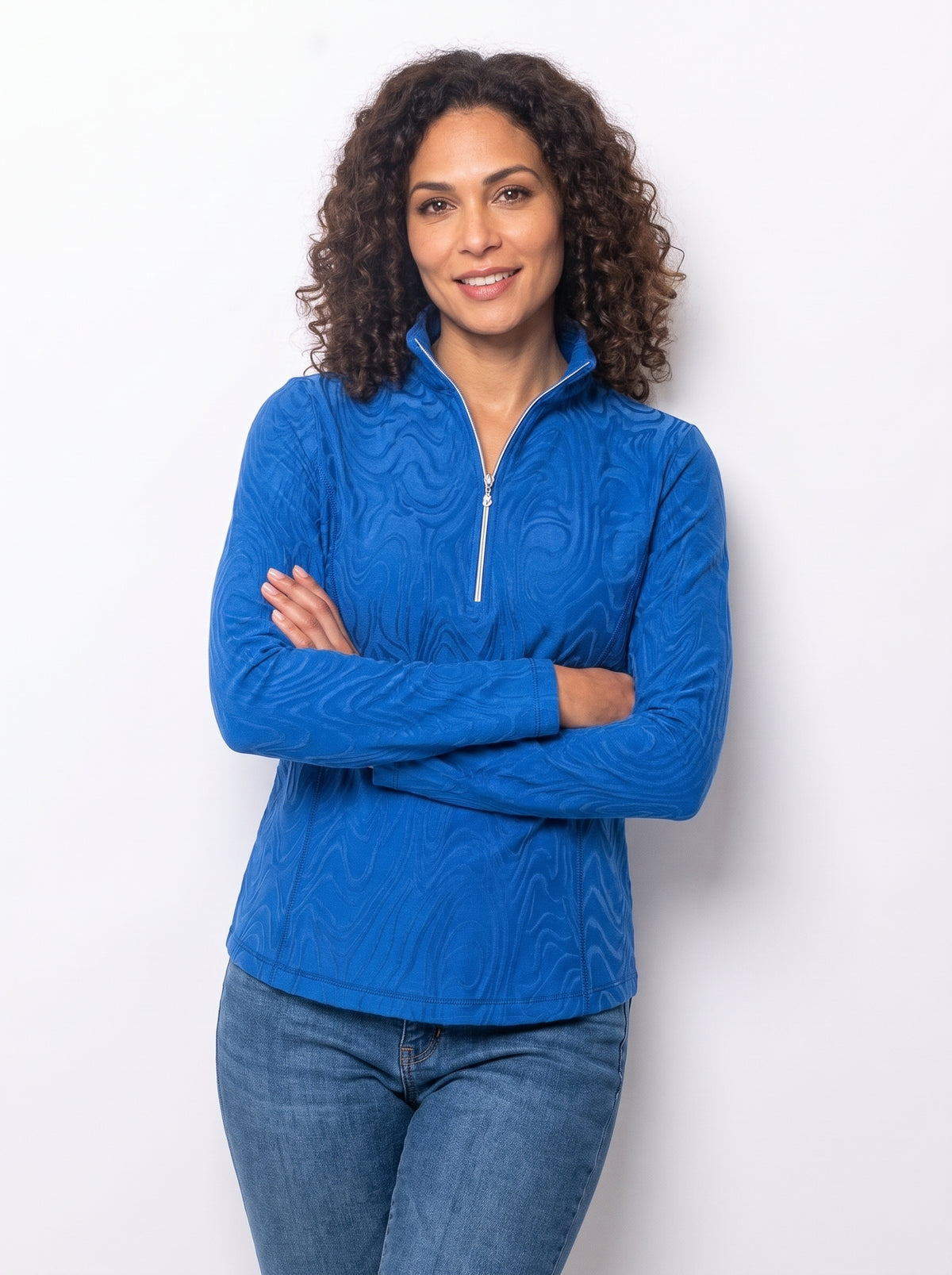Sport Jacquard Quarter Zip Top