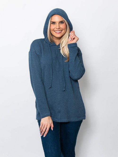 Seersucker Long Sleeve Hoodie