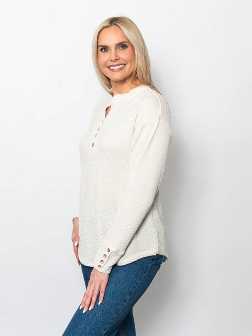 Seersucker Henley Top