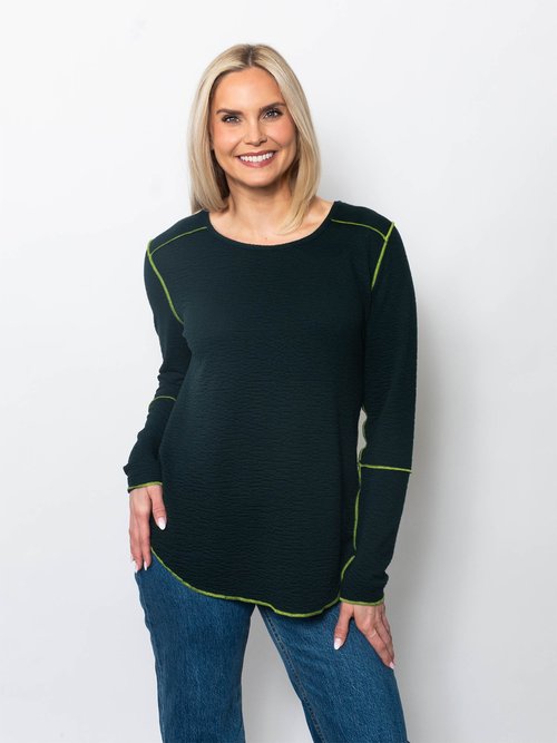 Seersucker Exposed Seams Top