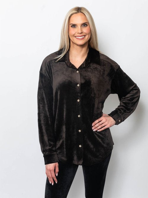 Microfleece Button Up Shirt Jacket