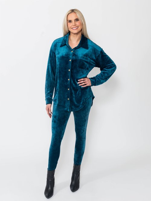 Microfleece Button Up Shirt Jacket