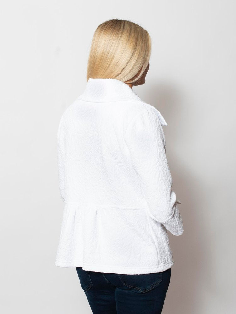 Textured 3/4 Sleeve Jacquard Jacket