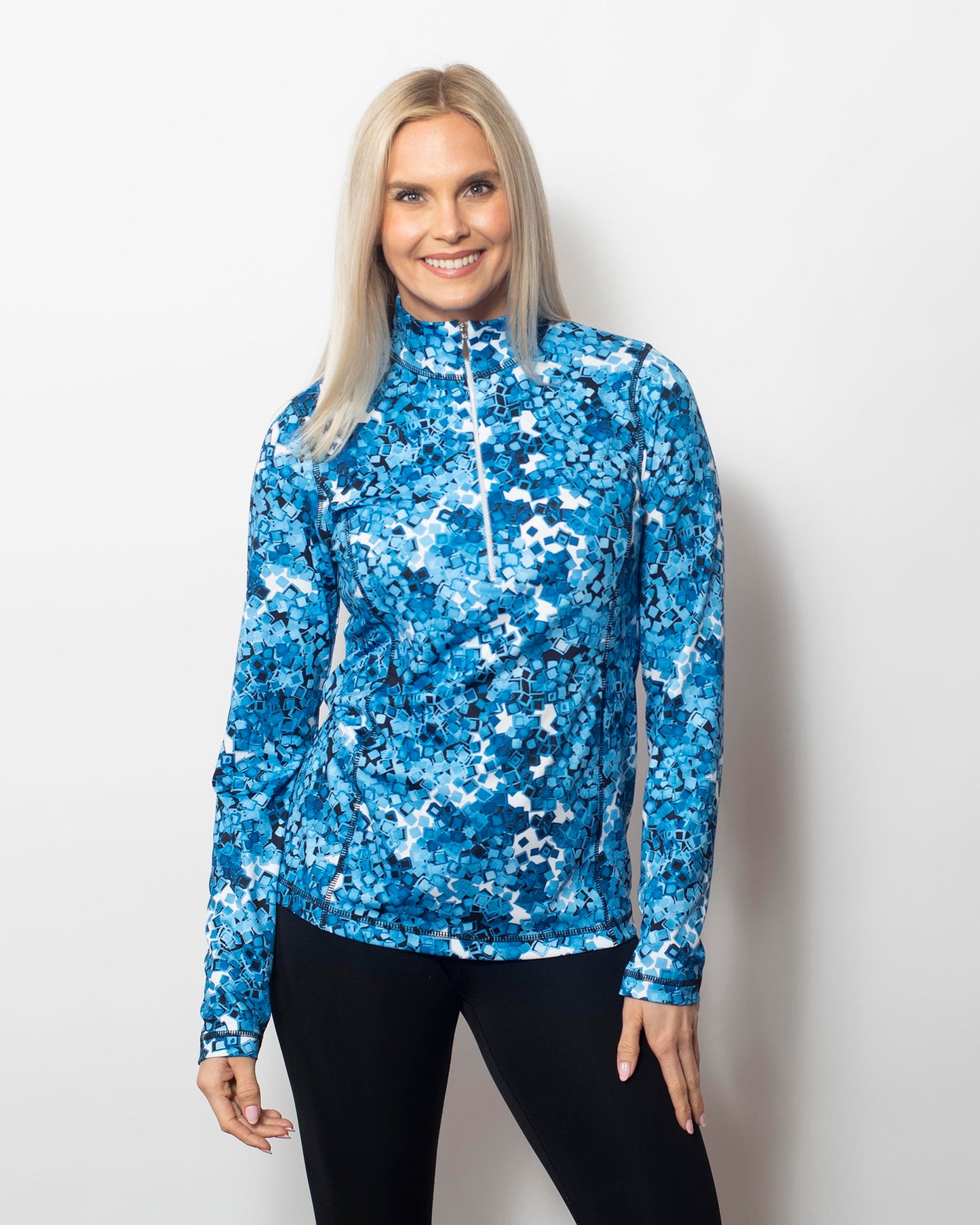 Microfiber Zipped Neck Top