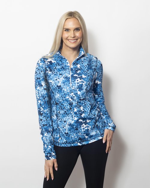 Microfiber Zipped Neck Top