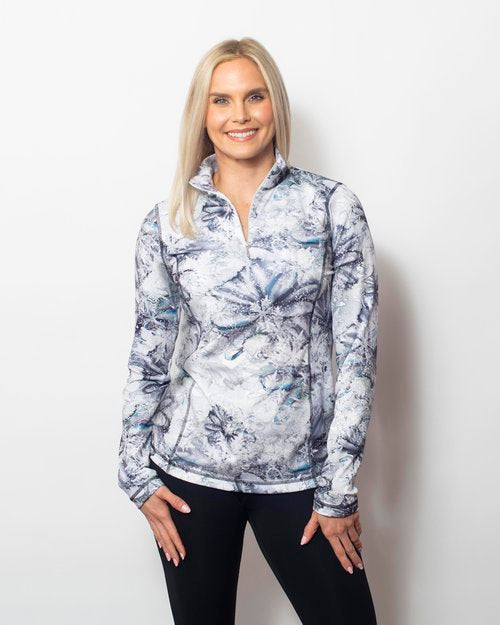 Microfiber Zipped Neck Top