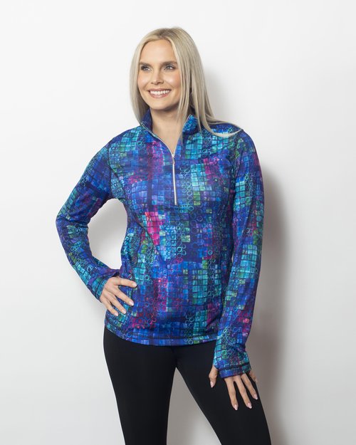 Microfiber Zipped Neck Top