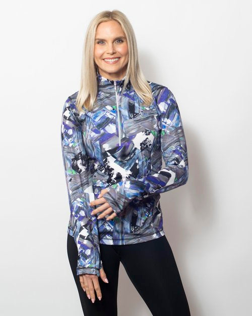 Microfiber Zipped Neck Top