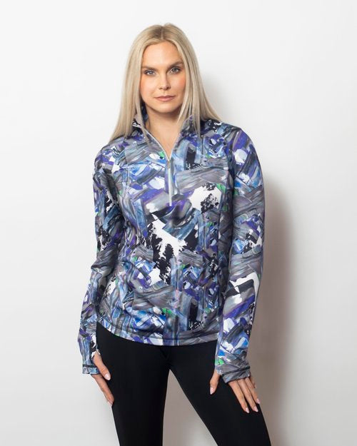 Microfiber Zipped Neck Top