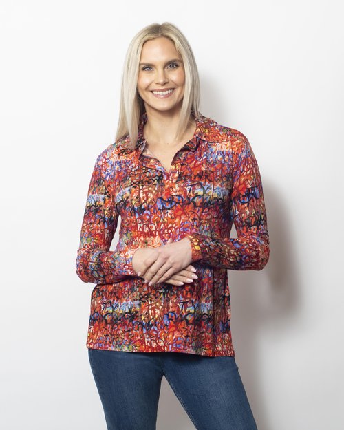 Viscose Johnny Collar Blouse