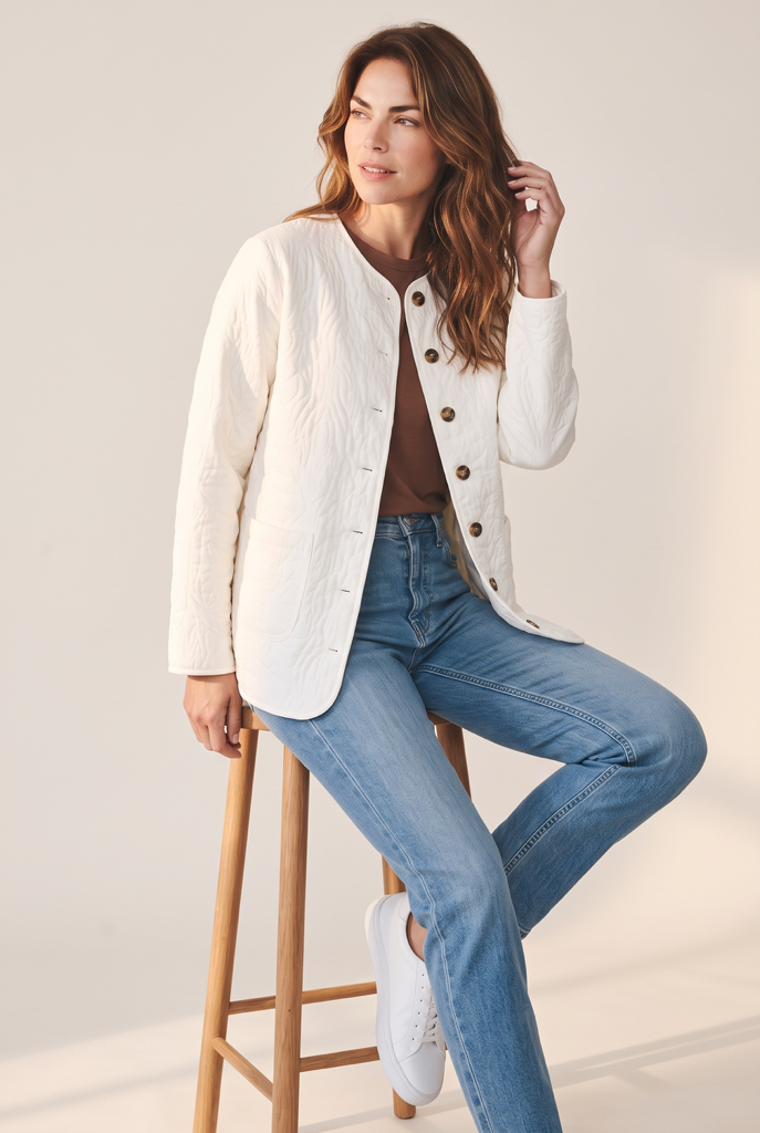 Quilted Puff Button-up Jacket
