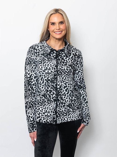 Jungle Print Full Zip Top