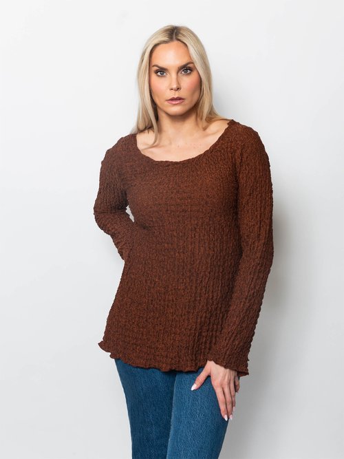 Pucker Twist Neck Top