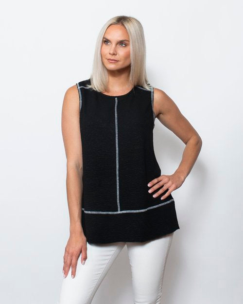 Seersucker Contrast Ballet Tank