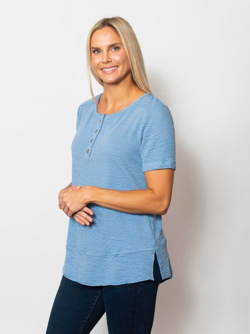 Seersucker Matching Henley Top
