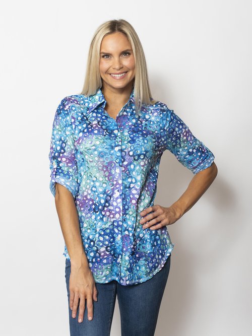 Crinkle Button Shirt