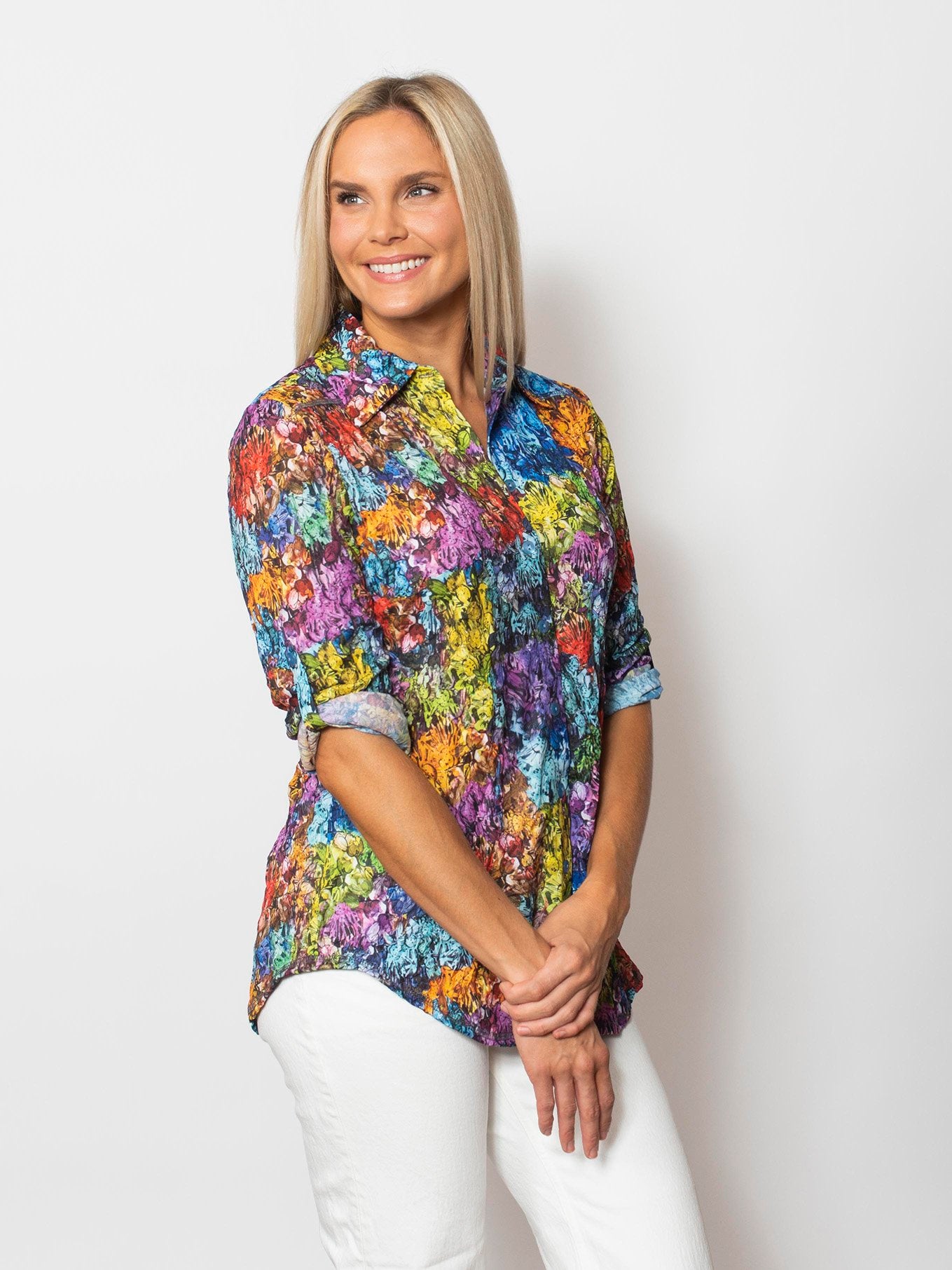 Crinkle Button Shirt