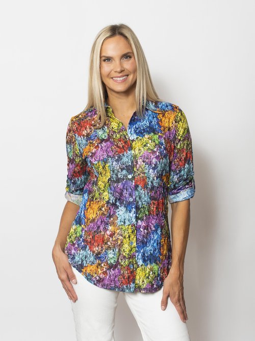 Crinkle Button Shirt