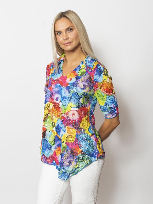 Crinkle Johnny Collar Top