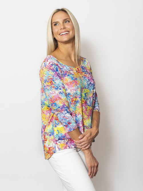 Viscose Ballet Neck 3/4 Sleeve Blouse