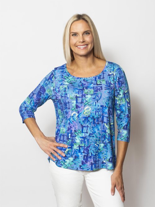 Viscose Ballet Neck 3/4 Sleeve Blouse