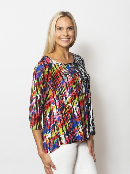 Viscose Ballet Neck 3/4 Sleeve Blouse