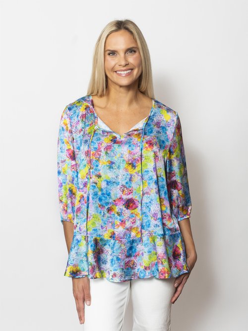 Printed Charmeuse Blouse