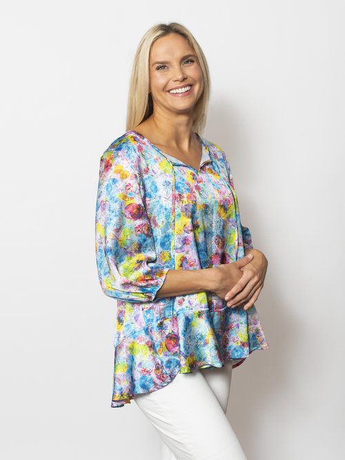 Printed Charmeuse Blouse