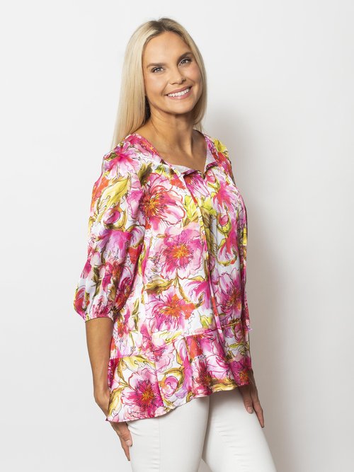 Printed Charmeuse Blouse