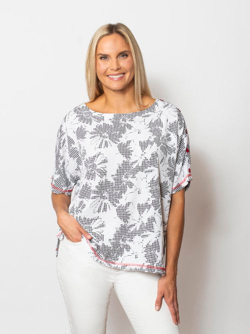 Gingham Ballet Neck Top
