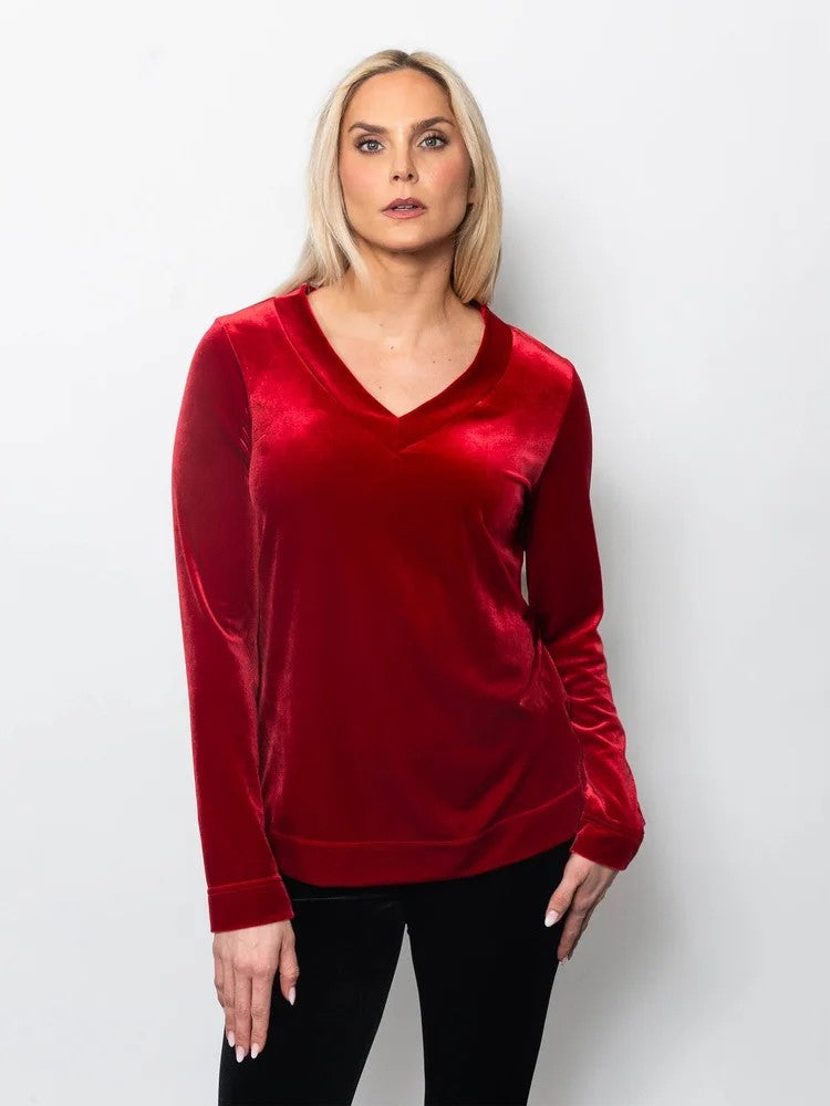 PlushTech Velvet V-Neck Top