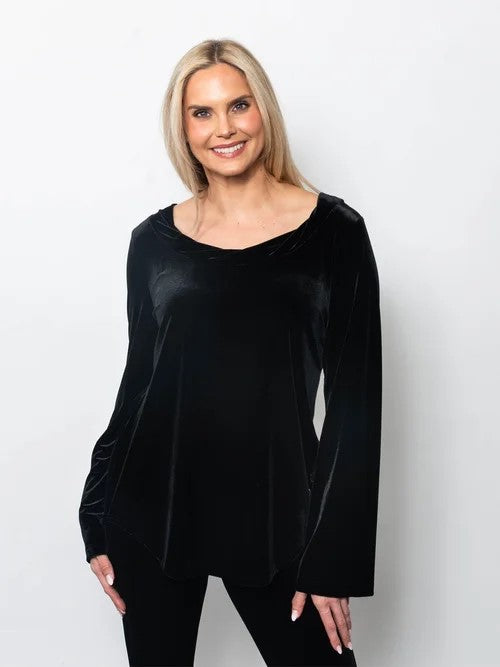 PlushTech Velvet Twisted Neck Top