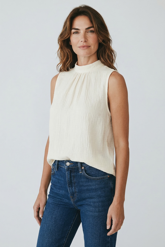 Organic Cotton Gauze Halter Top