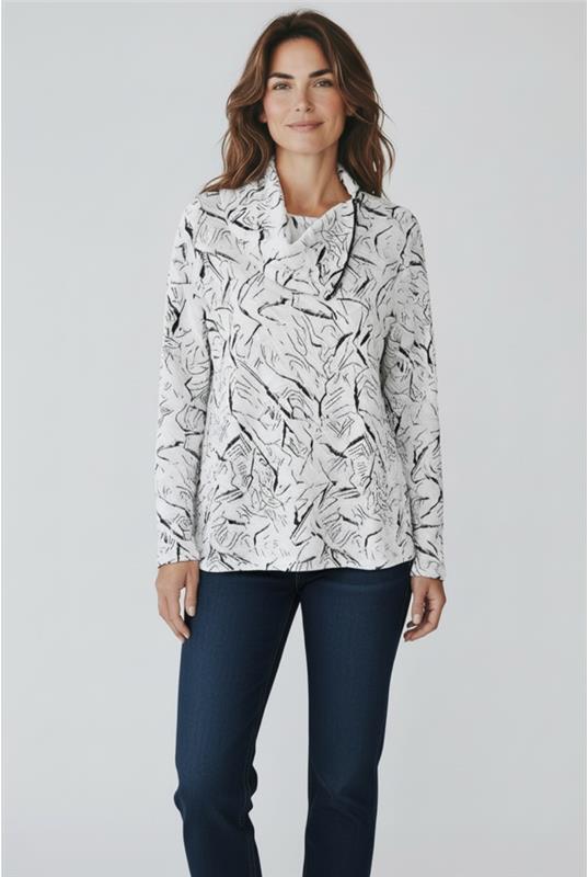Blister Knit Asymmetrical Zip Collar
