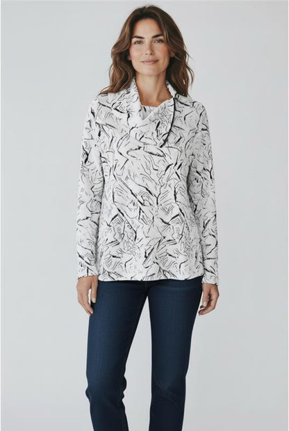 Blister Knit Asymmetrical Zip Collar