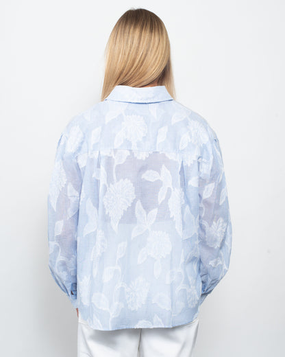 Pinstripe Jacquard Button Shirt