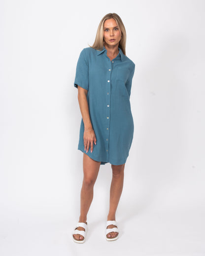 Organic Cotton Gauze Button Up Dress