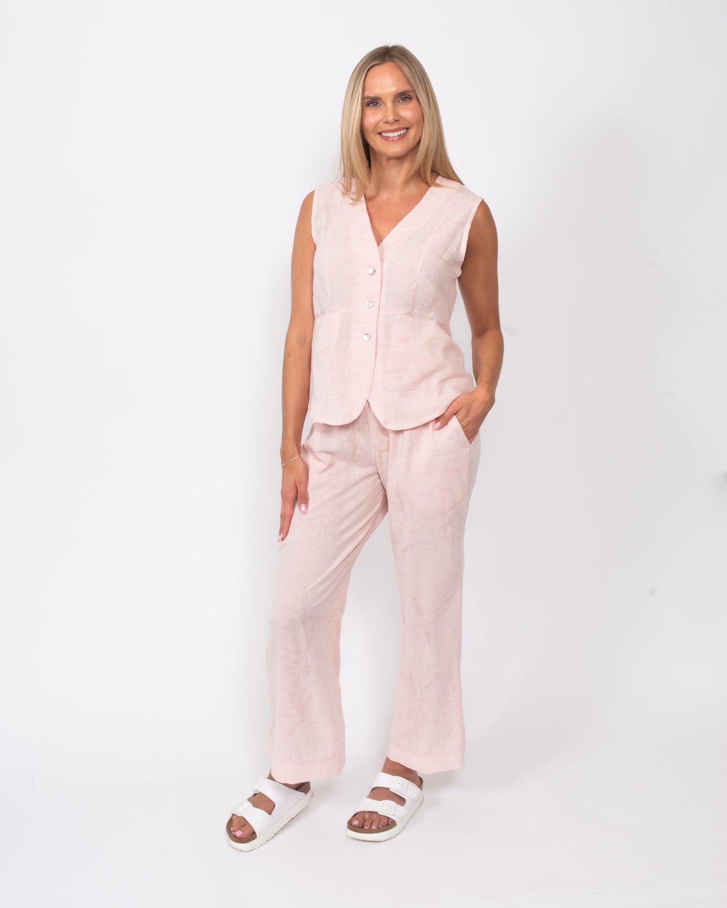 Cotton/Viscose Cropped Pant