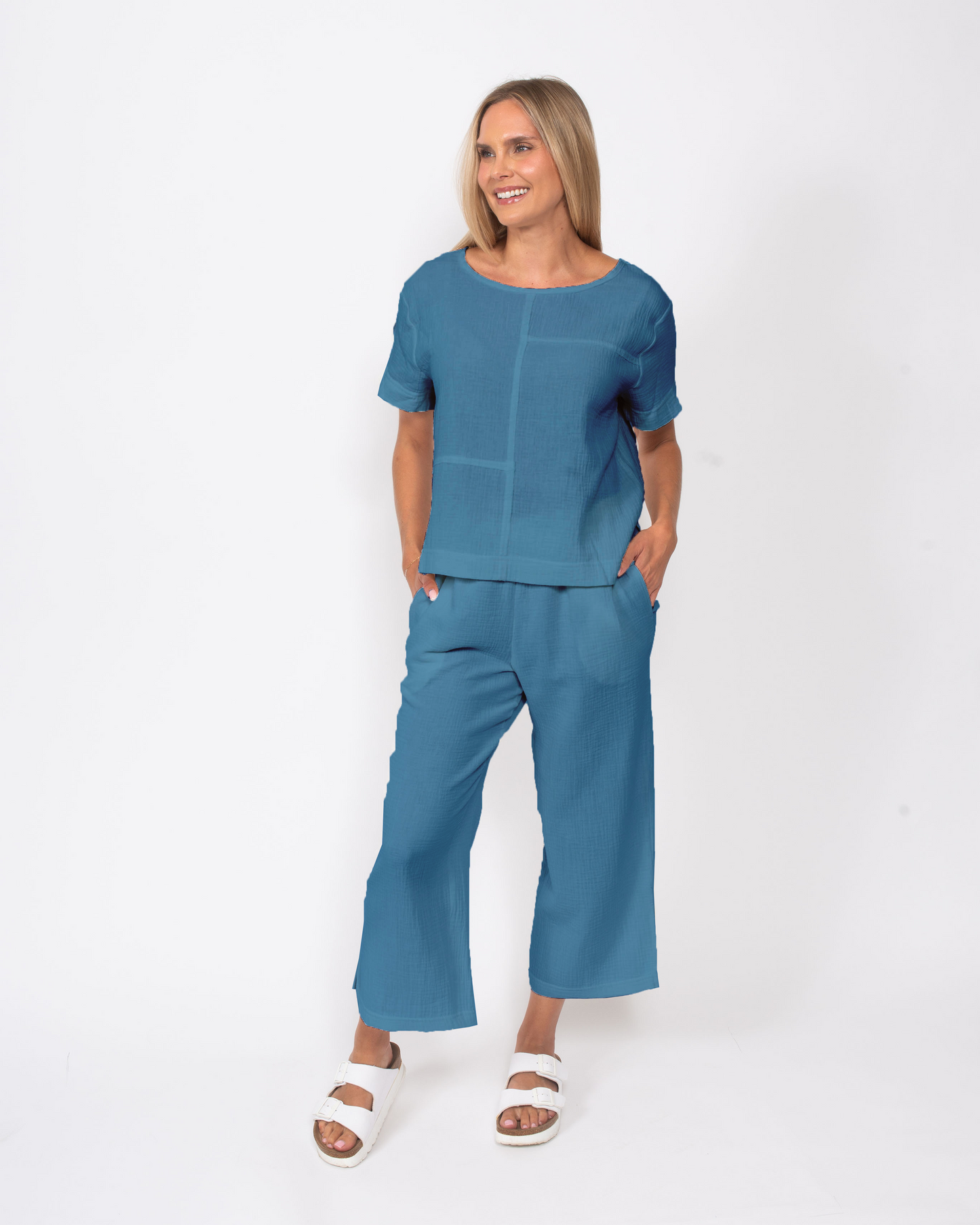 Organic Cotton Gauze Cropped Pant