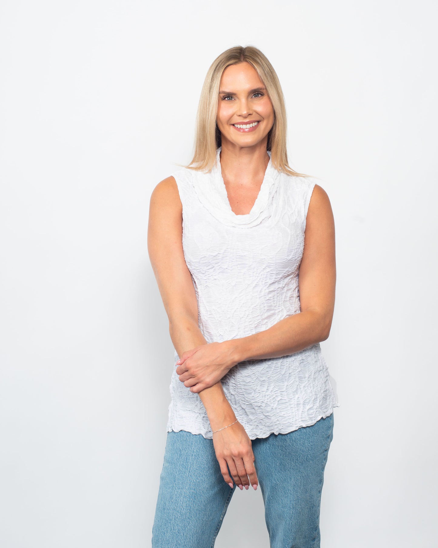 Dreamcatcher Sleeveless Cowl Neck Top