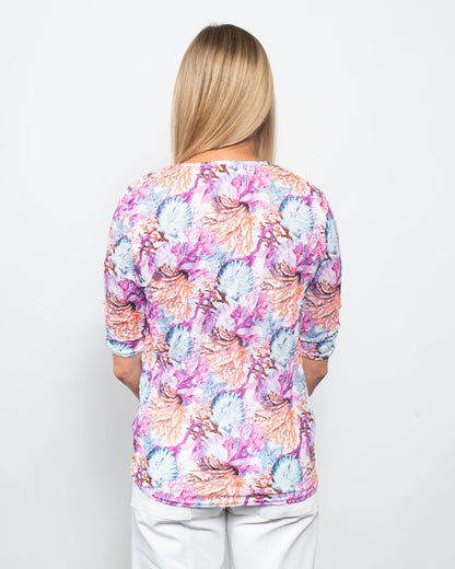 Crinkle V-Neck Tie Front Top