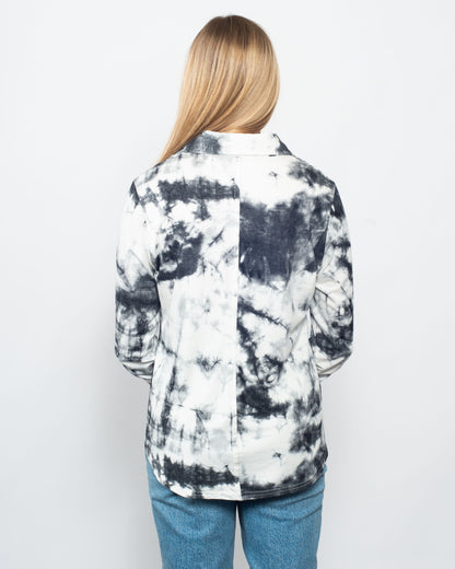 Viscose Buttoned Shirt with Tab Sleeve