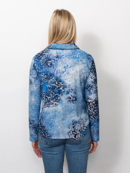Tie Dyed Burnout Eyelash Twist Front Button Shirt
