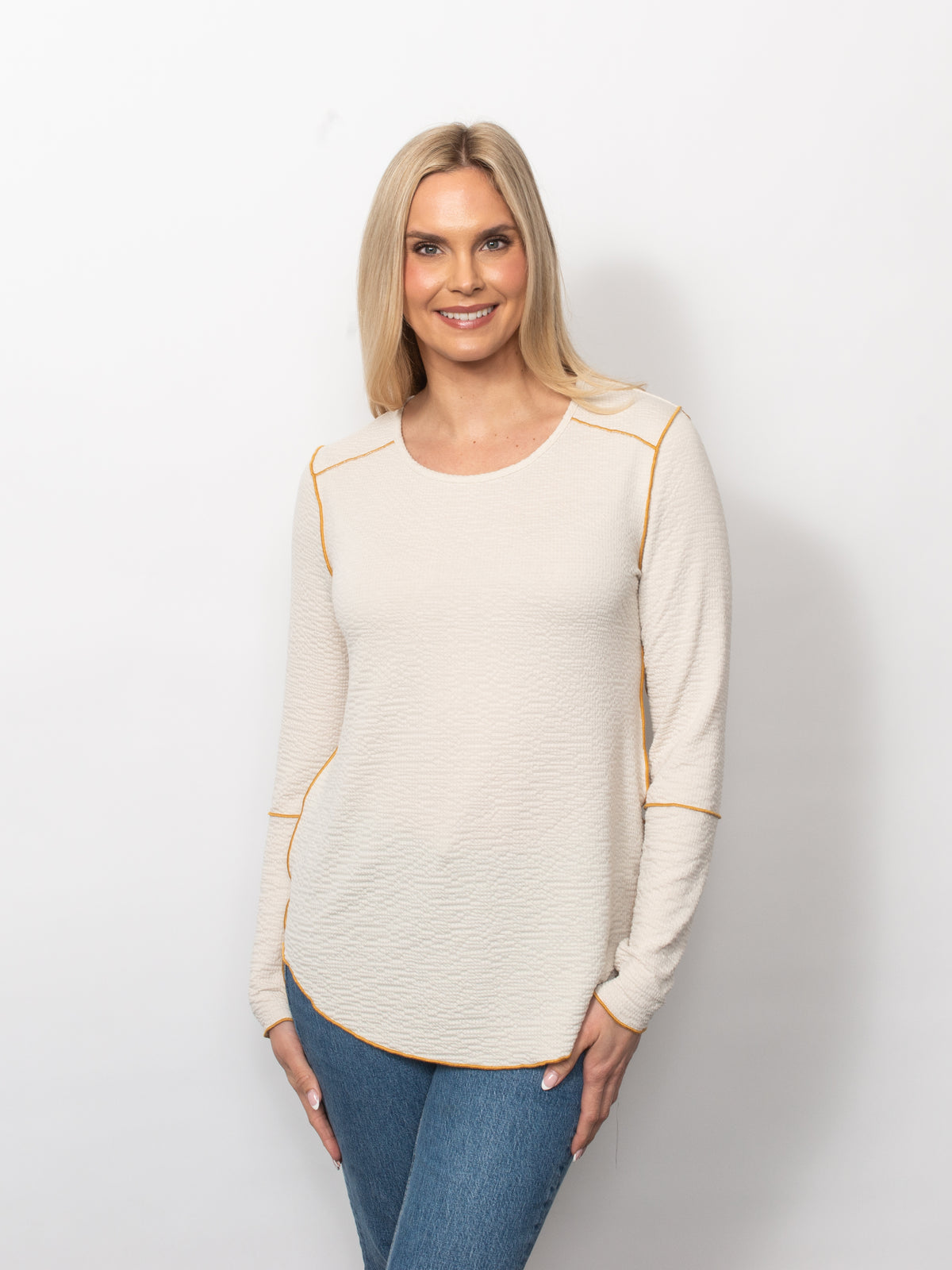 Seersucker Exposed Seams Top