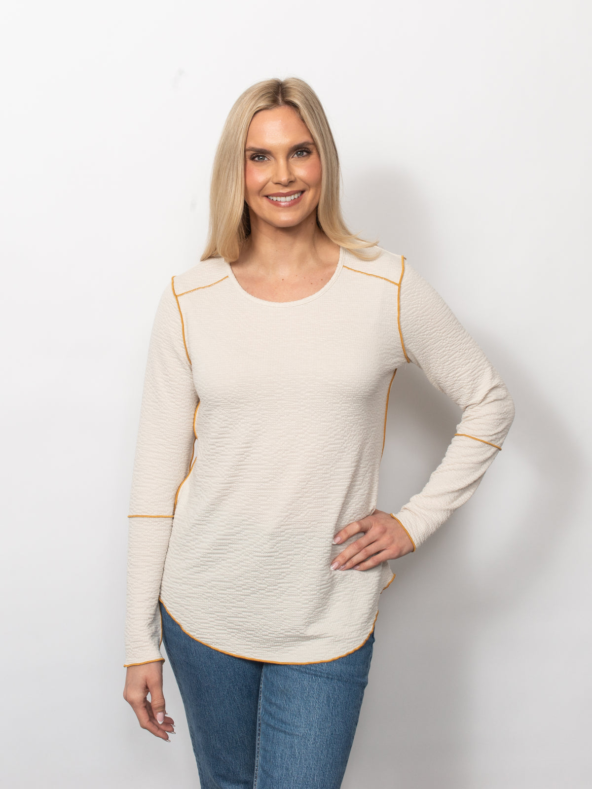 Seersucker Exposed Seams Top