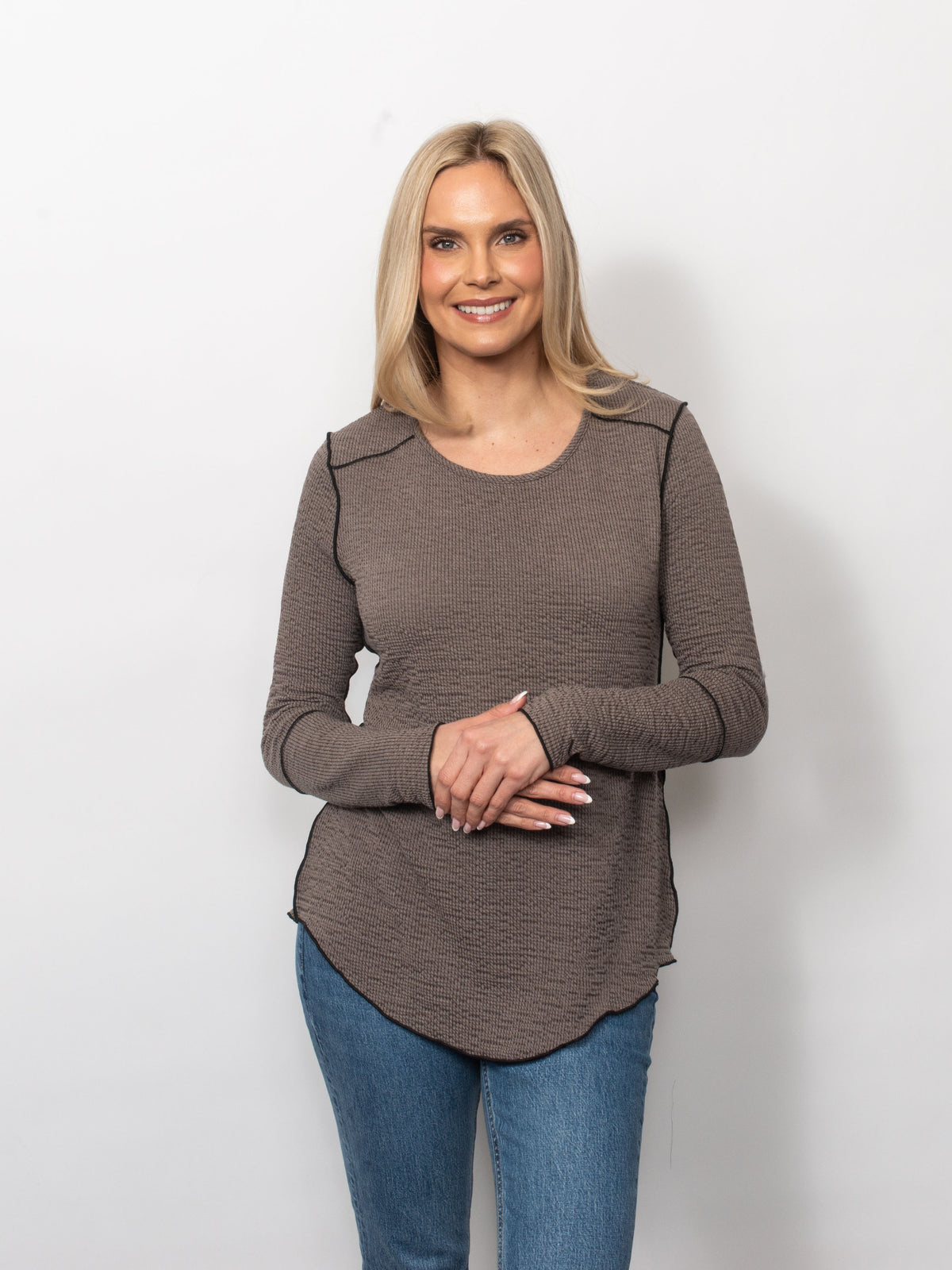 Seersucker Exposed Seams Top