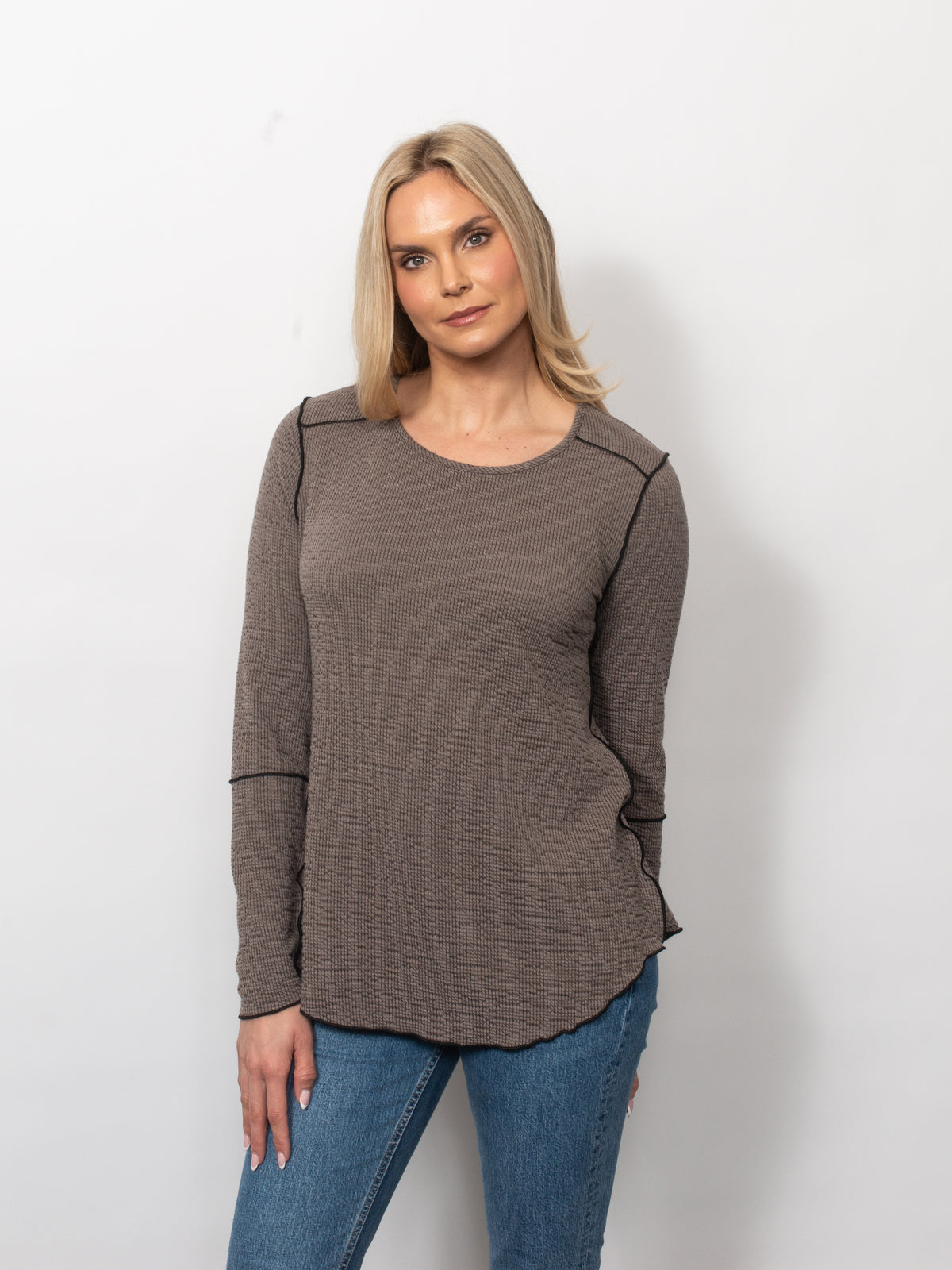 Seersucker Exposed Seams Top