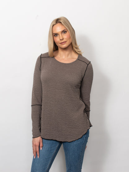 Seersucker Exposed Seams Top