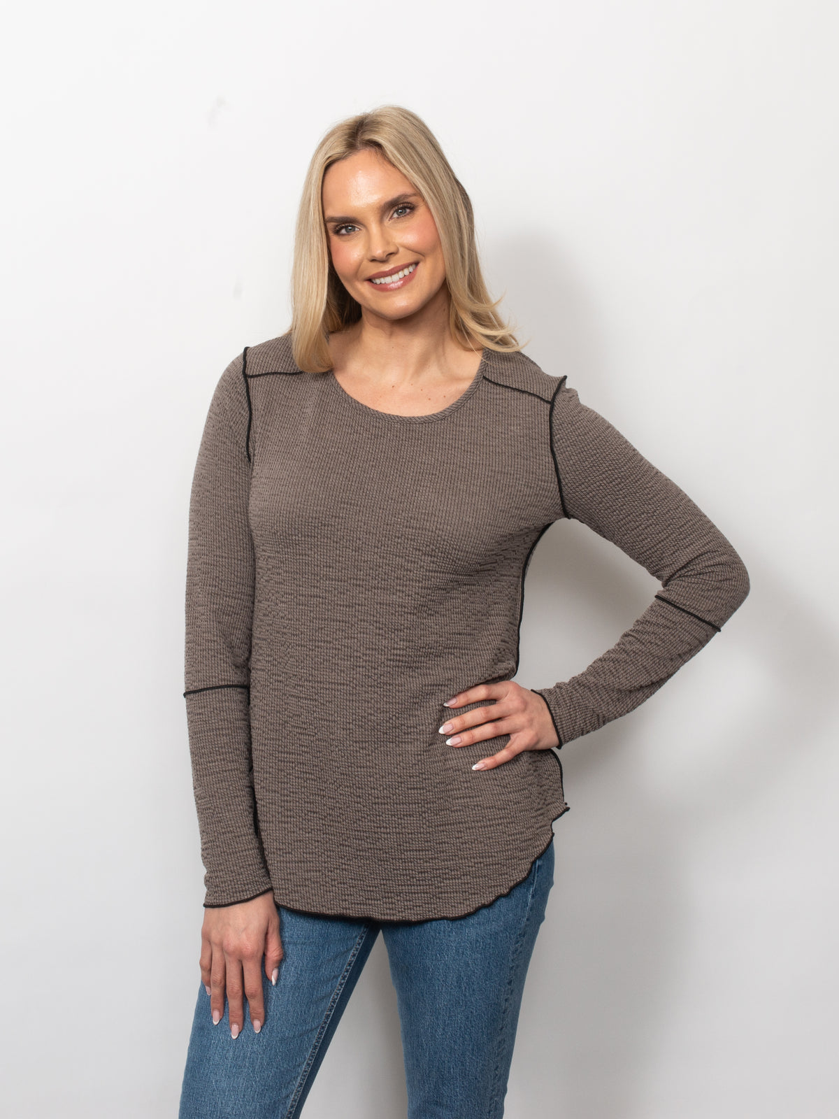 Seersucker Exposed Seams Top